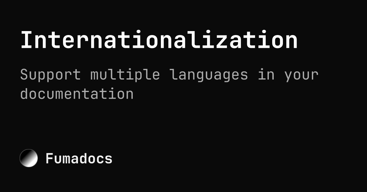 Internationalization fumadocs